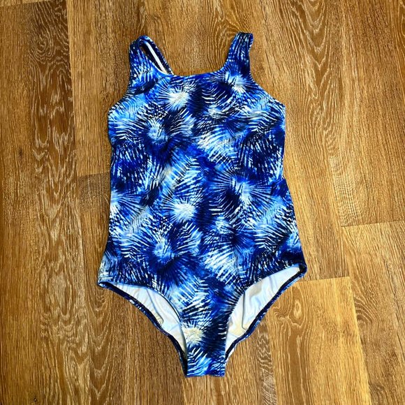 Lands' End Tie Dye One Piece Swimsuit Girls Size 12 Plus - Picture 3 of 8